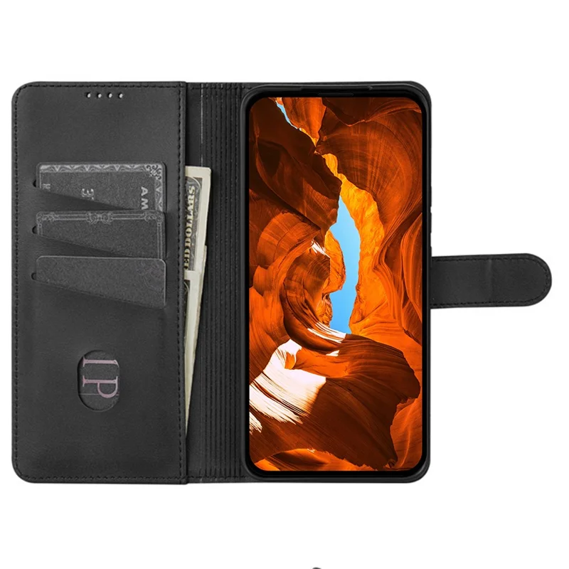 AZNS For Oppo Reno15 Pro 5G (Global) / Reno15 5G (China) Case PU Leather Wallet Phone Cover - Black