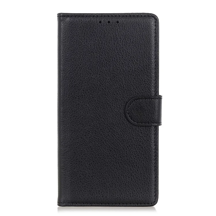 Para Xiaomi Redmi Note 12 Pro+ 5G Litchi Texture PU Leather Stand Case Drop-proof Folio Flip Phone Wallet Cover - Negro