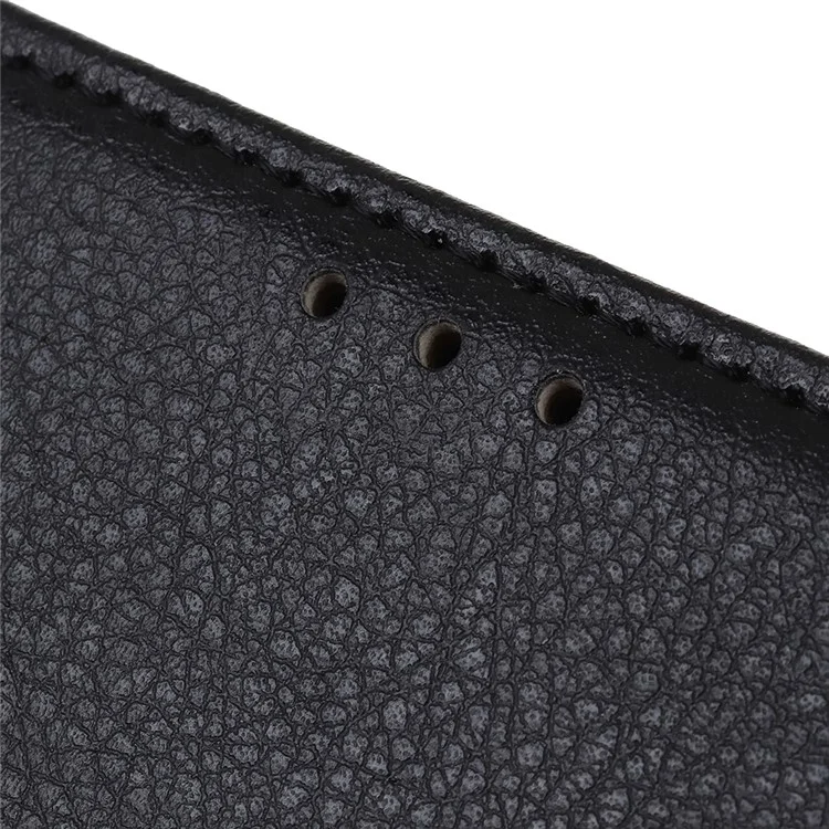Para Xiaomi Redmi Note 12 Pro+ 5G Litchi Texture PU Leather Stand Case Drop-proof Folio Flip Phone Wallet Cover - Negro