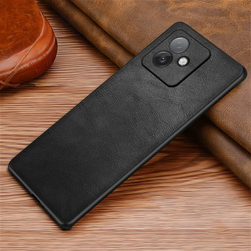 Coque pour Honor X60 GT 5G, revêtement rétro en cuir PU + coque en PC et TPU - Noir