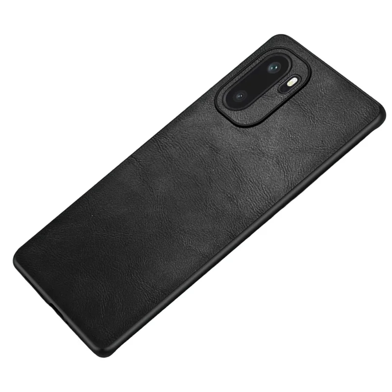 For OnePlus 15R 5G / Ace 6 5G Case Retro Leather Coated PC + TPU Phone Cover - Black