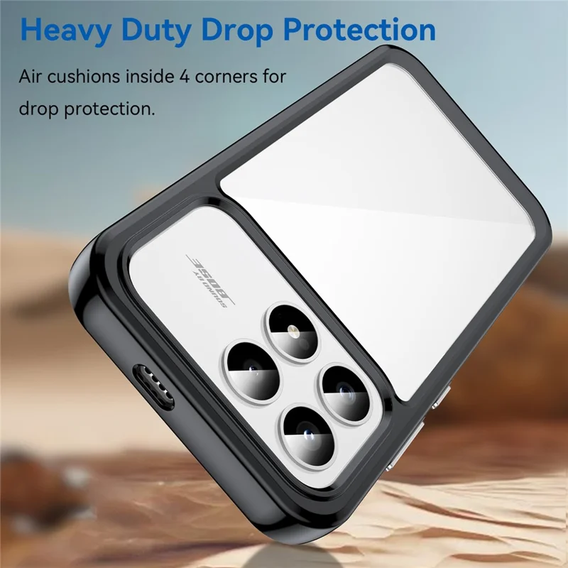 Coque pour Xiaomi Poco F8 Pro / Redmi K90 5G en TPU + acrylique, housse de protection transparente - Noir