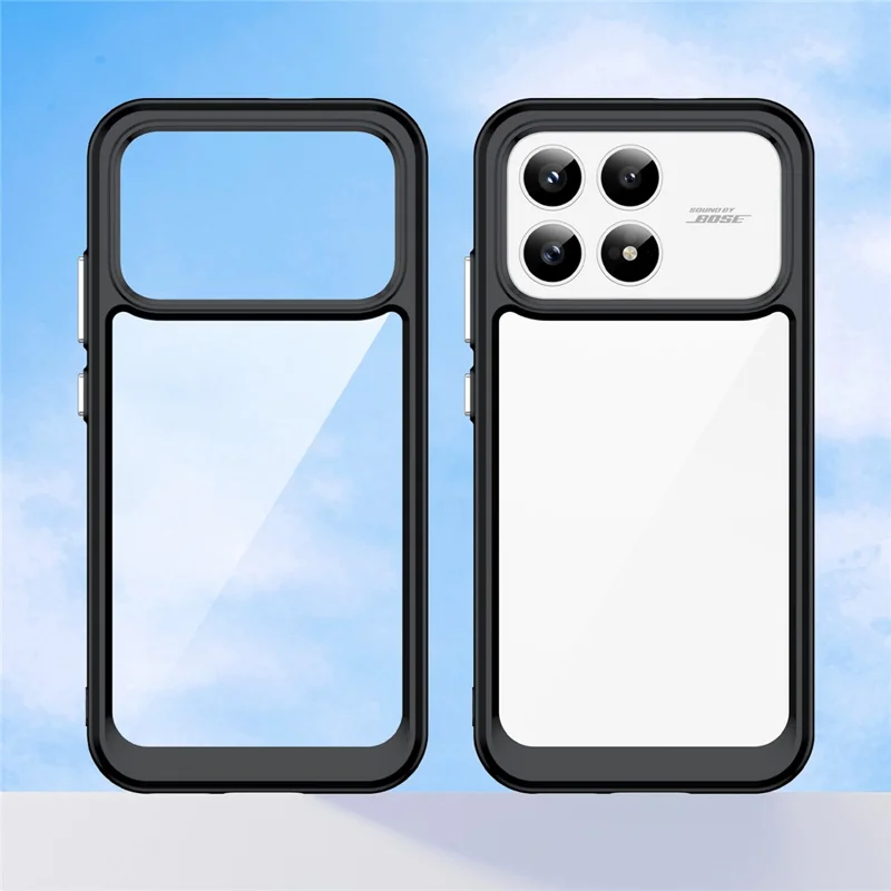 Coque pour Xiaomi Poco F8 Pro / Redmi K90 5G en TPU + acrylique, housse de protection transparente - Noir