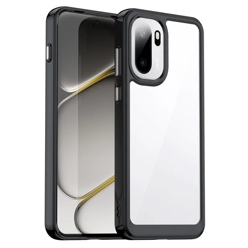 For OnePlus 15R 5G / Ace 6T 5G / Ace 6 5G Case TPU + Acrylic Protective Clear Phone Cover - Black