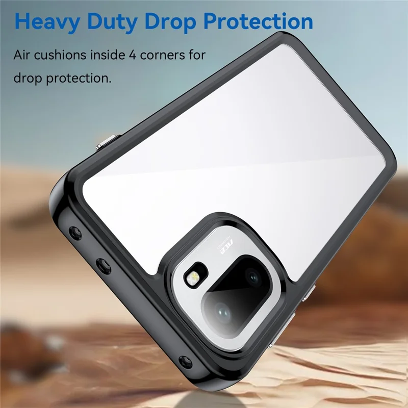 For OnePlus 15R 5G / Ace 6T 5G / Ace 6 5G Case TPU + Acrylic Protective Clear Phone Cover - Black