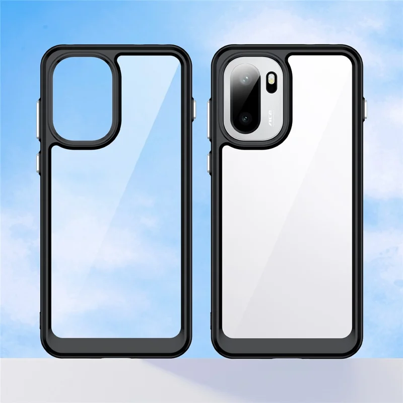 For OnePlus 15R 5G / Ace 6T 5G / Ace 6 5G Case TPU + Acrylic Protective Clear Phone Cover - Black