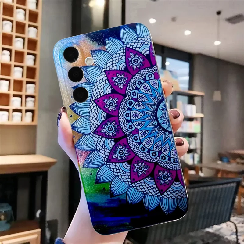 For Samsung Galaxy A37 Case Pattern Printing Cell Phone TPU Back Cover - Mandala Flower