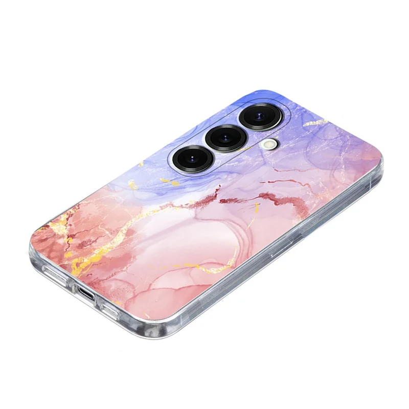 Voor Samsung Galaxy S26 / S26 Pro hoesje met marmeren patroon bedrukt zacht TPU telefoonhoesje - Roze