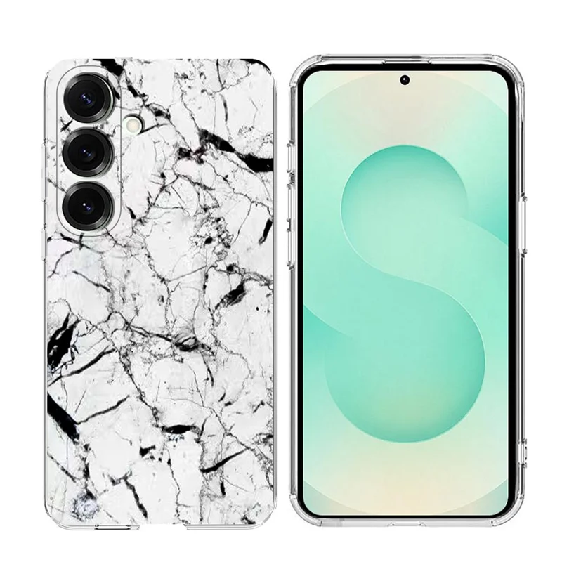 For Samsung Galaxy A57 Case Marble Pattern Printing Soft TPU Phone Cover - White