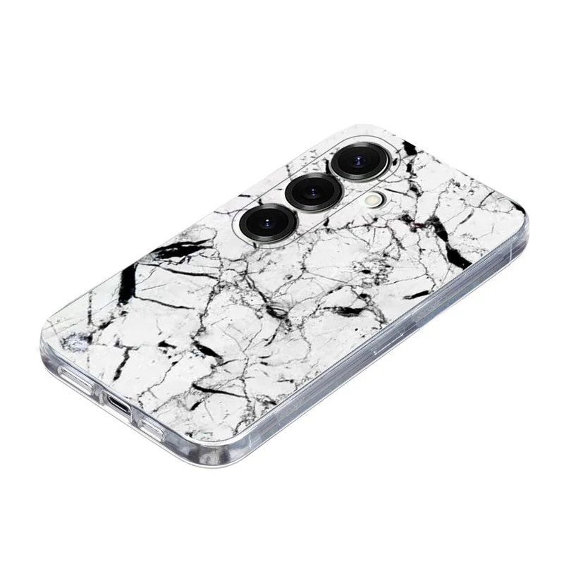 For Samsung Galaxy A57 Case Marble Pattern Printing Soft TPU Phone Cover - White
