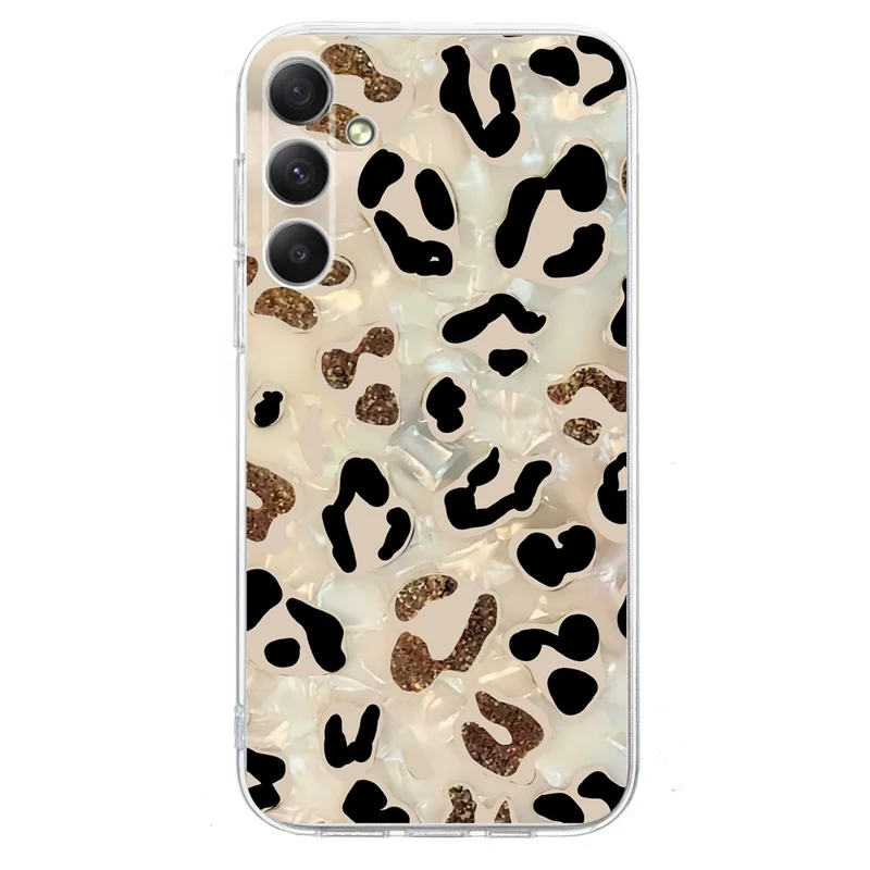 For Samsung Galaxy A57 Case Pattern Printing Shockproof Soft TPU Phone Cover - Leopard Print