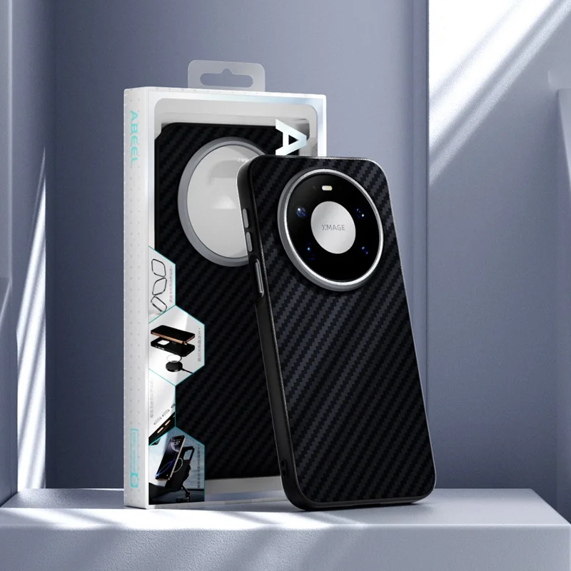 ABEEL Etui magnetyczne do Huawei Mate 80 Pro Max, pokrowiec na telefon z fakturą węglową – Czarny / Czerwony