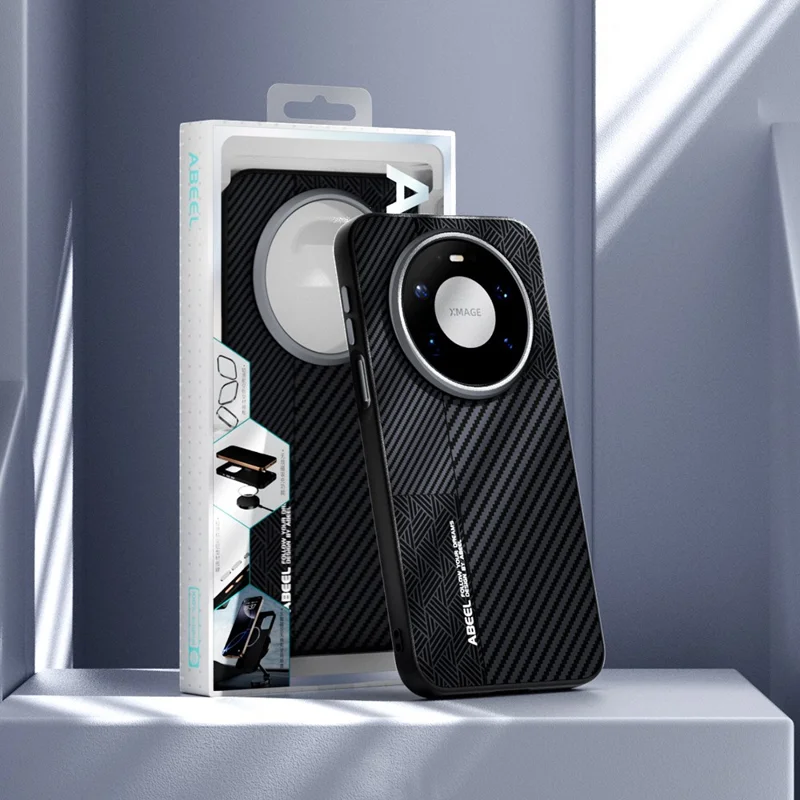 ABEEL لجهاز Huawei Mate 80 Pro Max غطاء مغناطيسي من مادة البلاستيك + TPU + سبائك الألومنيوم + جلد صناعي - ملمس 2