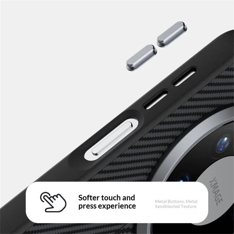 ABEEL لجهاز Huawei Mate 80 Pro Max غطاء مغناطيسي من مادة البلاستيك + TPU + سبائك الألومنيوم + جلد صناعي - ملمس 2