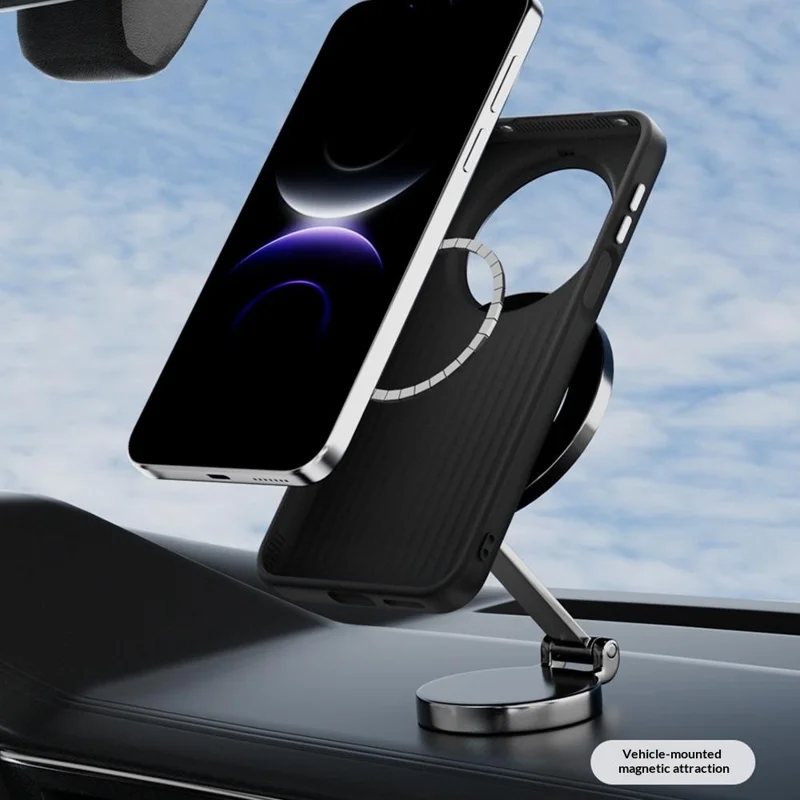 ABEEL لجهاز Huawei Mate 80 Pro Max غطاء مغناطيسي من مادة البلاستيك + TPU + سبائك الألومنيوم + جلد صناعي - ملمس 2