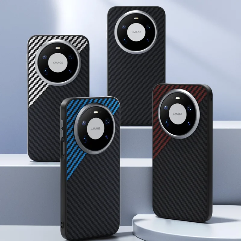 ABEEL Etui magnetyczne do Huawei Mate 80 Pro, pokrowiec na telefon z fakturą węglowym, kolor czarny / czerwony