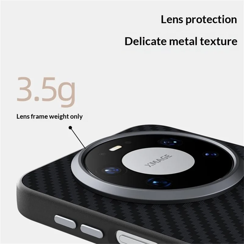 ABEEL لجهاز Huawei Mate 80 غطاء خلفي لهاتف بتصميم ألياف كربونية مع مغناطيس - أسود / أحمر