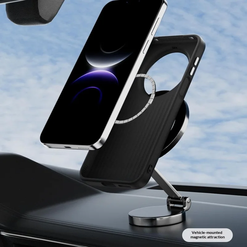 ABEEL لجهاز Huawei Mate 80 غطاء خلفي لهاتف بتصميم ألياف كربونية مع مغناطيس - أسود / أحمر