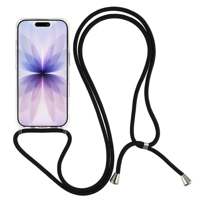 For iPhone 17 Clear Case TPU+PC Protective Phone Back Cover with With Shoulder Strap