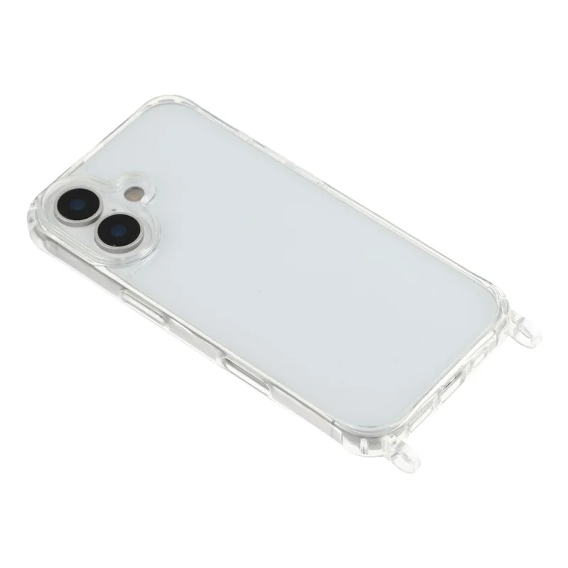 For iPhone 17 Clear Case TPU+PC Protective Phone Back Cover with With Shoulder Strap