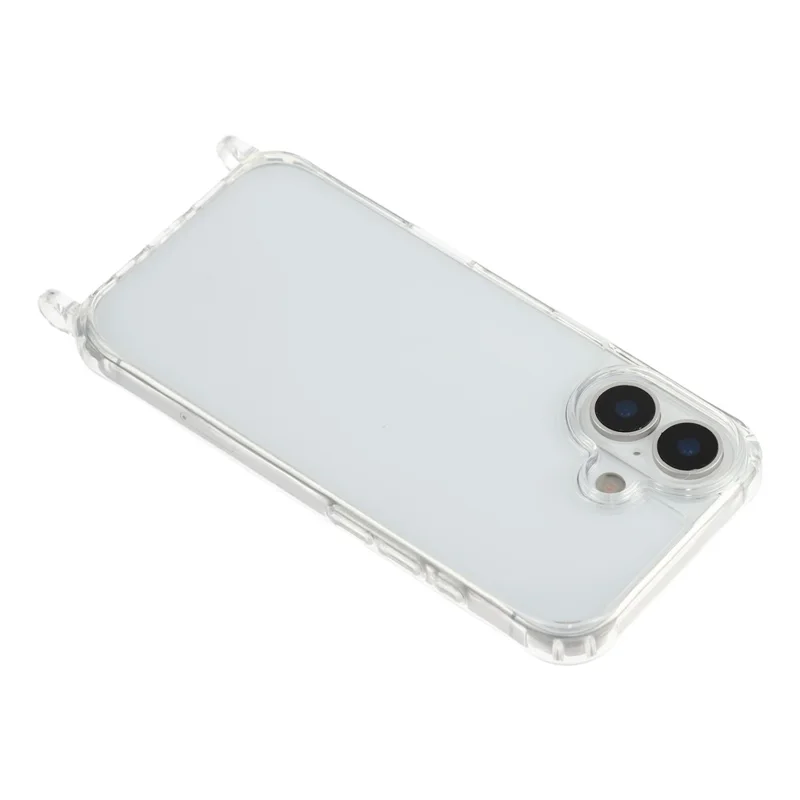 For iPhone 17 Clear Case TPU+PC Protective Phone Back Cover with With Shoulder Strap