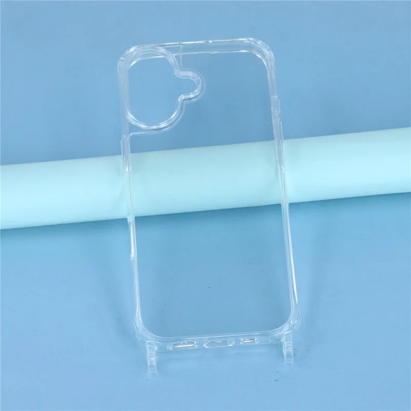 For iPhone 17 Clear Case TPU+PC Protective Phone Back Cover with With Shoulder Strap