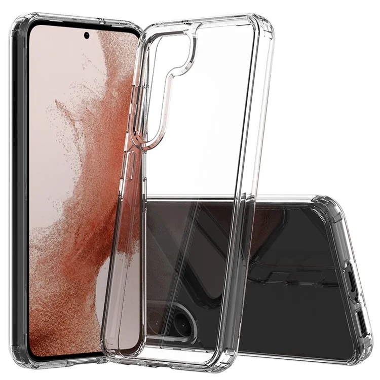 For Samsung Galaxy S23+ Transparent Phone Case Dual Layer Hard Acrylic Soft TPU High Impact Protective Cover