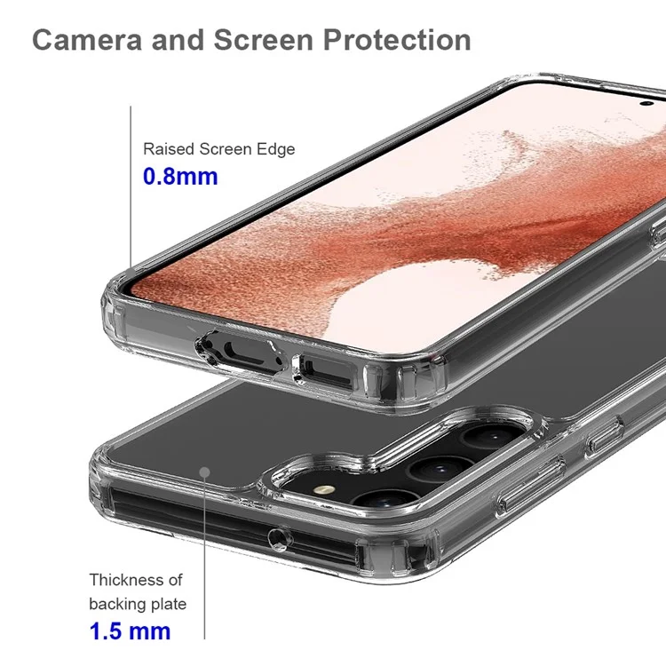 For Samsung Galaxy S23+ Transparent Phone Case Dual Layer Hard Acrylic Soft TPU High Impact Protective Cover