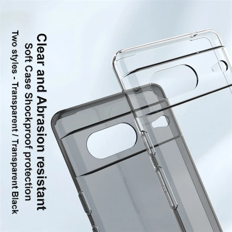 IMAK UX-5 Series for Google Pixel 7 5G Flexible TPU Phone Shell Super Clear Anti-dust Phone Case - Transparent Black
