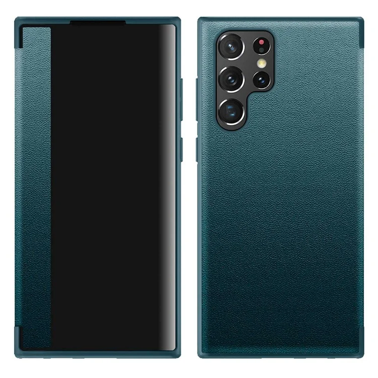 Für Samsung Galaxy S23 Ultra Handyhülle Klapphülle Sturzsicher PU-Leder+TPU+Acryl Hybrid Hülle - Blau