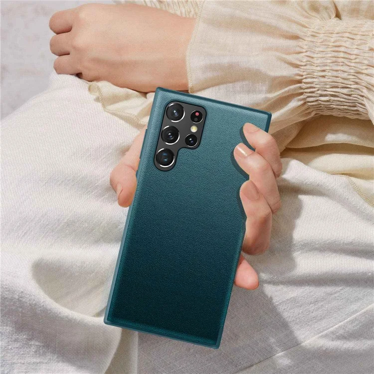 Für Samsung Galaxy S23 Ultra Handyhülle Klapphülle Sturzsicher PU-Leder+TPU+Acryl Hybrid Hülle - Blau