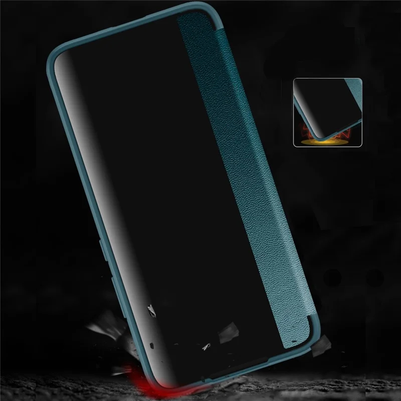 Flip-Cover für Samsung Galaxy S23+ Stoßfestes Handy-Schutzhülle Hybrid-Case aus PU-Leder+TPU+Acryl - Blau