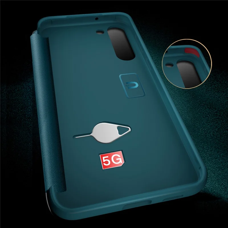Flip-Cover für Samsung Galaxy S23+ Stoßfestes Handy-Schutzhülle Hybrid-Case aus PU-Leder+TPU+Acryl - Blau
