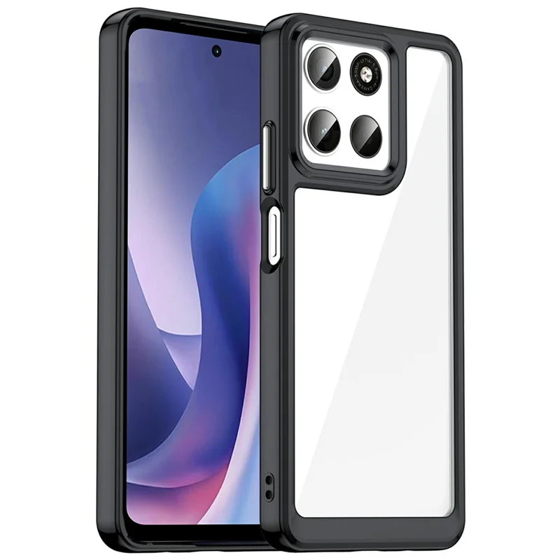 Cover per Motorola Moto G57 5G in TPU + Acrilico Trasparente Protettivo - Nero