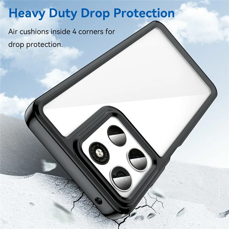 Cover per Motorola Moto G57 5G in TPU + Acrilico Trasparente Protettivo - Nero