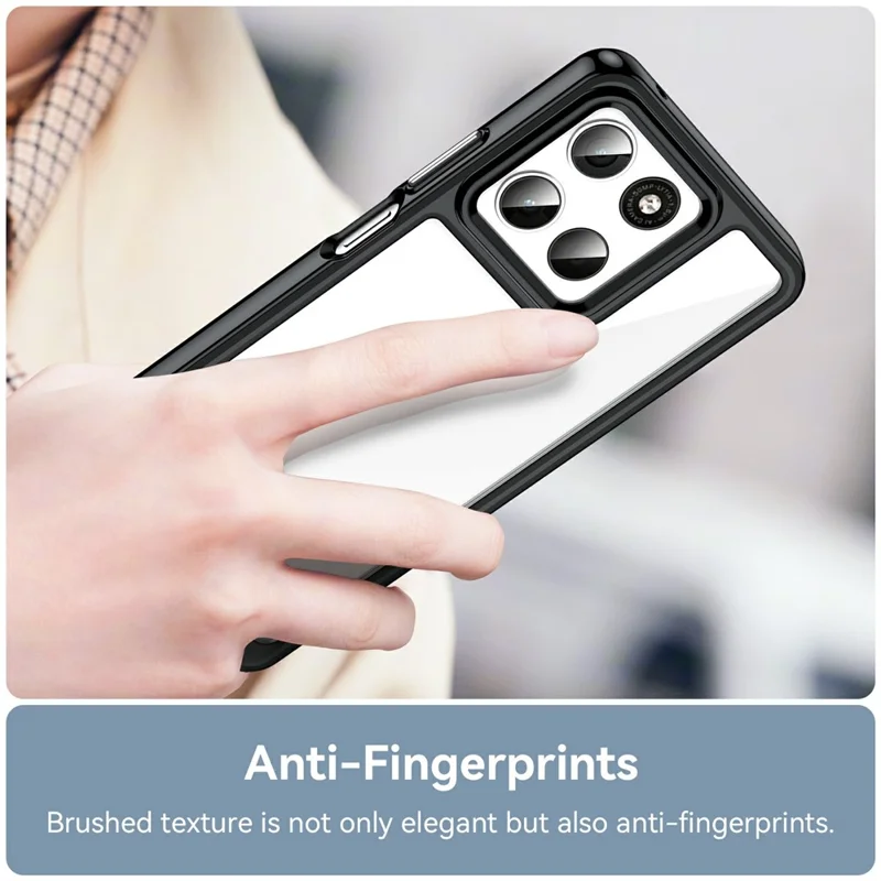 Cover per Motorola Moto G57 5G in TPU + Acrilico Trasparente Protettivo - Nero