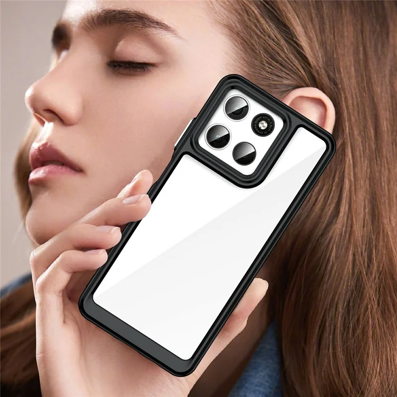 Cover per Motorola Moto G57 5G in TPU + Acrilico Trasparente Protettivo - Nero