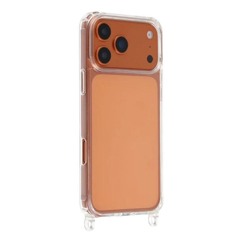 Coque pour iPhone 17 Pro Max PC+TPU 1,5 mm, housse transparente avec trous pour lanière