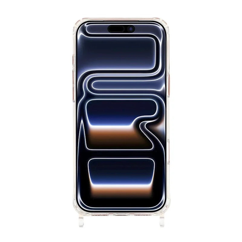 Coque pour iPhone 17 Pro Max PC+TPU 1,5 mm, housse transparente avec trous pour lanière