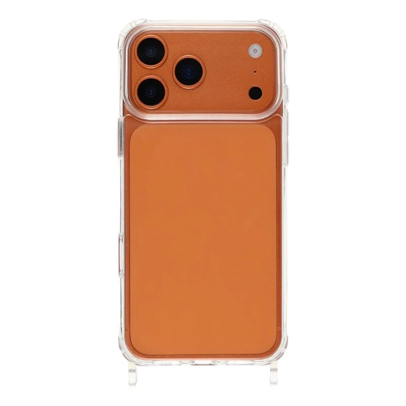 Voor iPhone 17 Pro-hoesje PC+TPU 1,5 mm Transparant telefoonhoesje met lanyardgaten