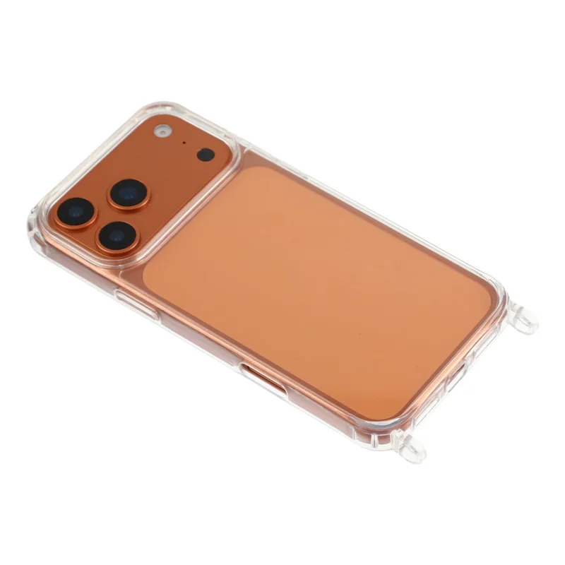 Voor iPhone 17 Pro-hoesje PC+TPU 1,5 mm Transparant telefoonhoesje met lanyardgaten