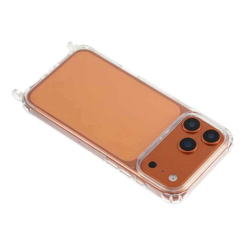 Voor iPhone 17 Pro-hoesje PC+TPU 1,5 mm Transparant telefoonhoesje met lanyardgaten