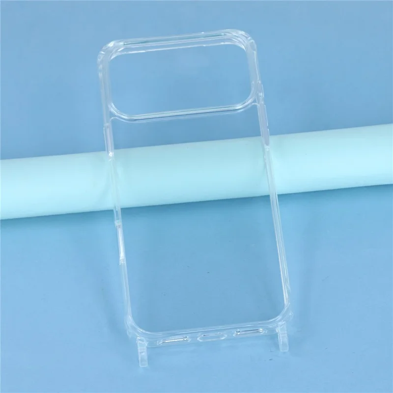 Voor iPhone 17 Pro-hoesje PC+TPU 1,5 mm Transparant telefoonhoesje met lanyardgaten