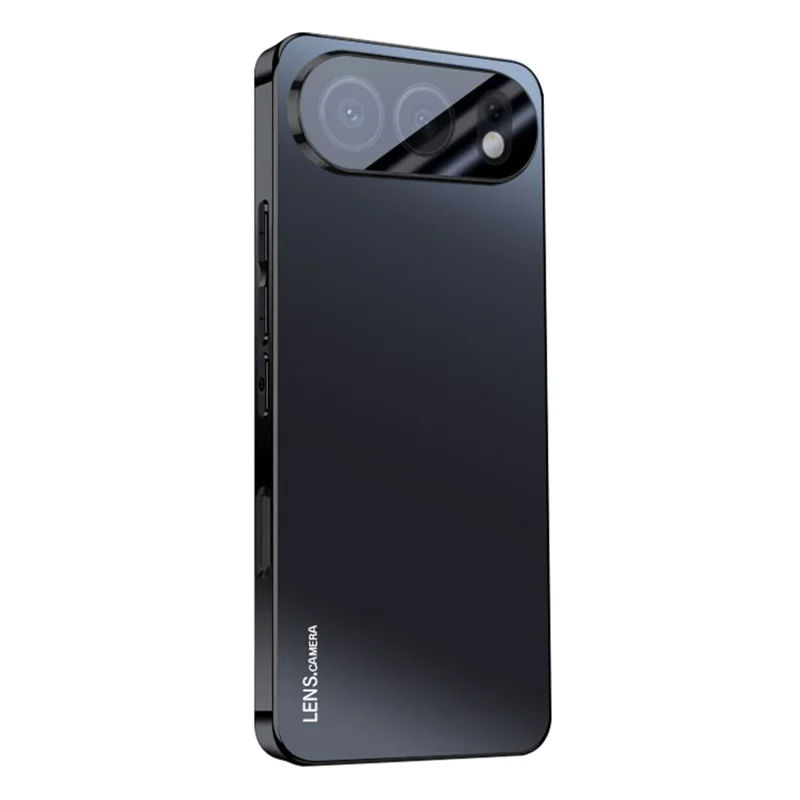 For Honor 500 5G Case Acrylic + TPU + Metal Anti-Scratch Phone Cover with Electroplating Frame - Black