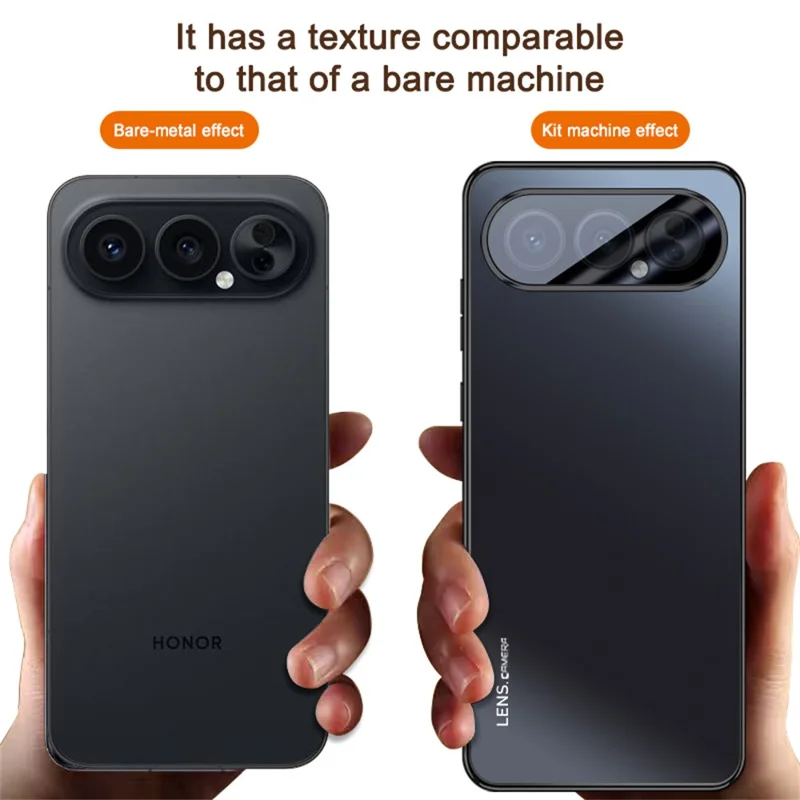 For Honor 500 5G Case Acrylic + TPU + Metal Anti-Scratch Phone Cover with Electroplating Frame - Black