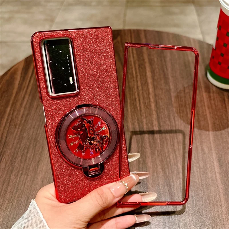 For Honor Magic V2 5G Case Carousel Style Rotating Kickstand Hard PC Phone Cover