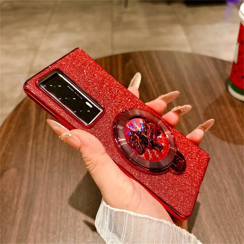 For Honor Magic V2 5G Case Carousel Style Rotating Kickstand Hard PC Phone Cover