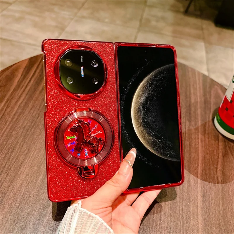 Cover per Huawei Mate X6, Stile Carosello con Supporto Girevole, Custodia Rigida in Policarbonato