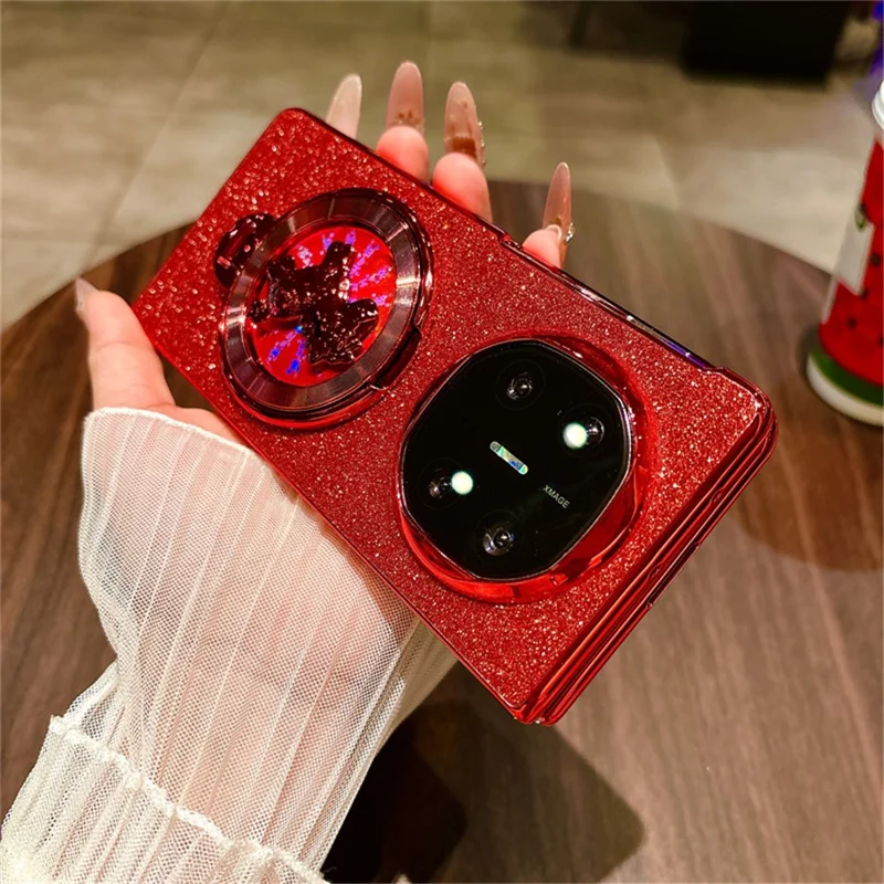 Cover per Huawei Mate X6, Stile Carosello con Supporto Girevole, Custodia Rigida in Policarbonato