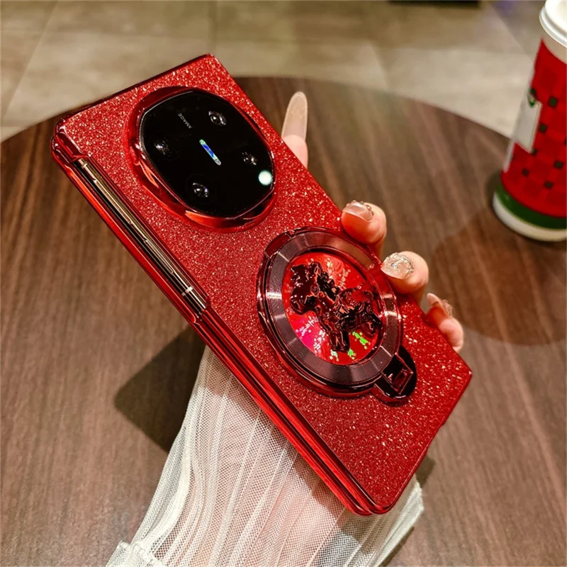 Cover per Huawei Mate X6, Stile Carosello con Supporto Girevole, Custodia Rigida in Policarbonato